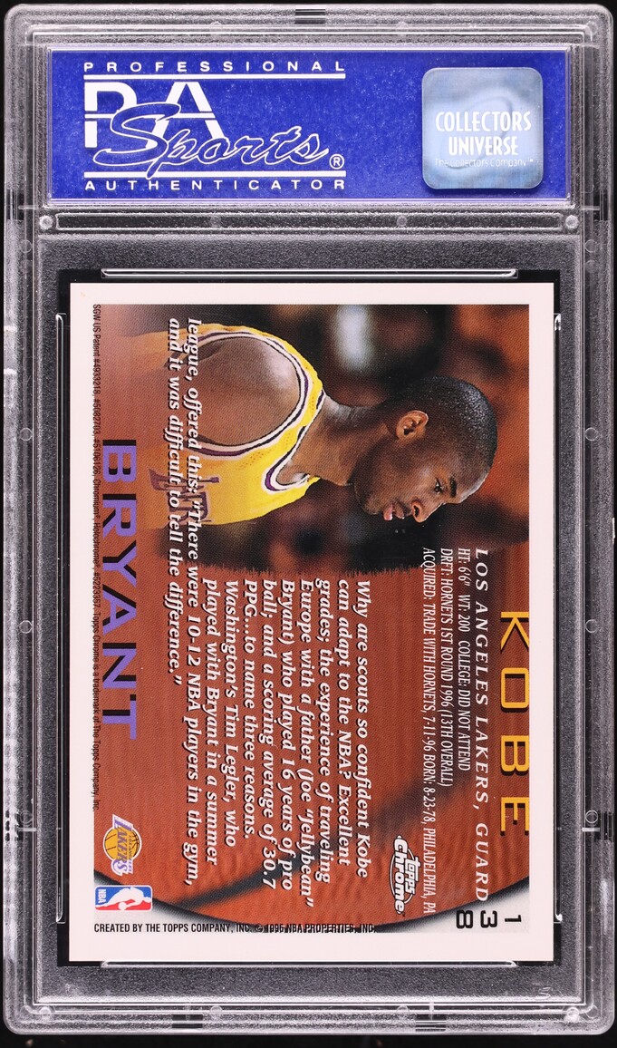 1996 Topps Chrome Kobe Bryant ROOKIE #138 PSA 10 GEM MINT on