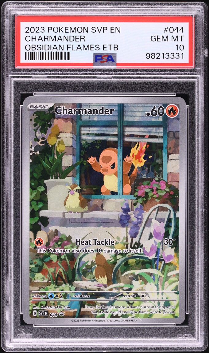 2023 Pokemon Scarlet & Violet Promo Obsidian Flames ETB Alt Art Charmander #44 PSA 10 GEM MINT on Fanatics Collect 2023 Pokemon Scarlet & Violet Promo Obsidian Flames ETB Alt Art Charmander #44 PSA 10 GEM MINT on Fanatics Collect