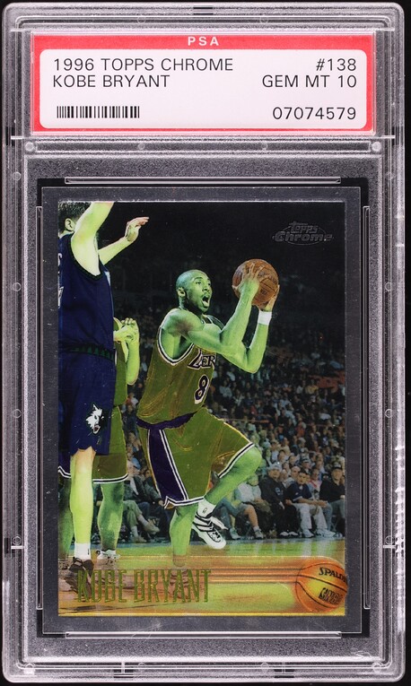 1996 Topps Chrome Kobe Bryant ROOKIE #138 PSA 10 GEM MINT on