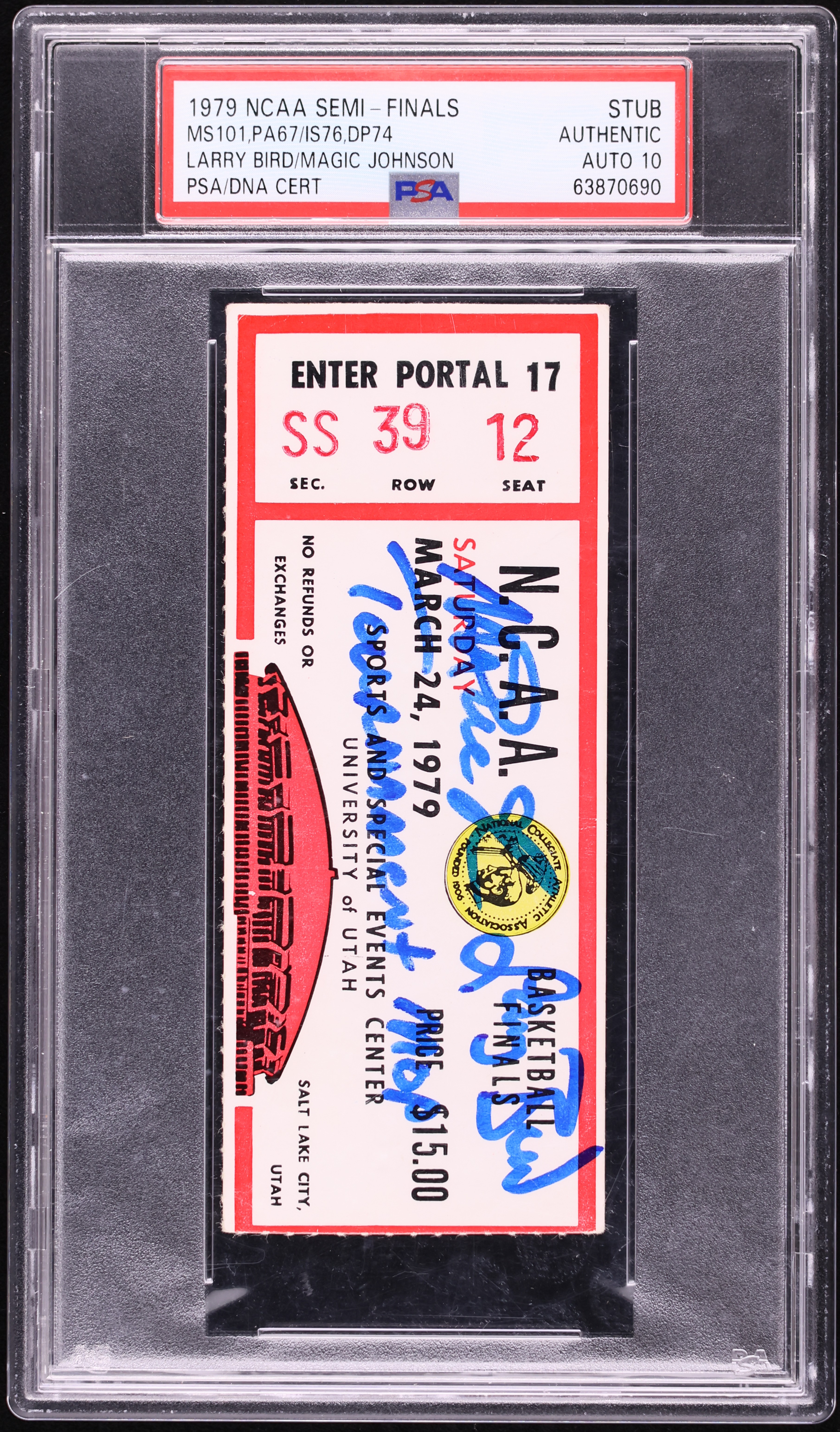 1979 NCAA Semi-Finals Larry Bird Magic Johnson Michigan St-101