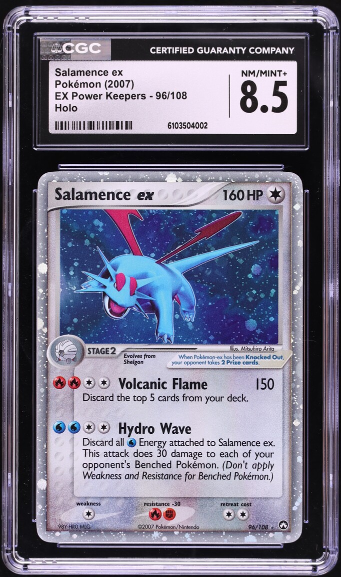 2007 Pokemon EX Power Keepers Holo Salamence ex #96 CGC 8.5 NM-MT+