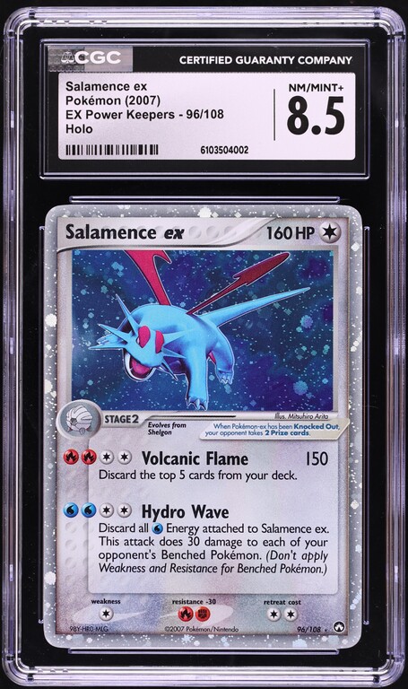2007 Pokemon EX Power Keepers Holo Salamence ex #96 CGC 8.5 NM-MT+