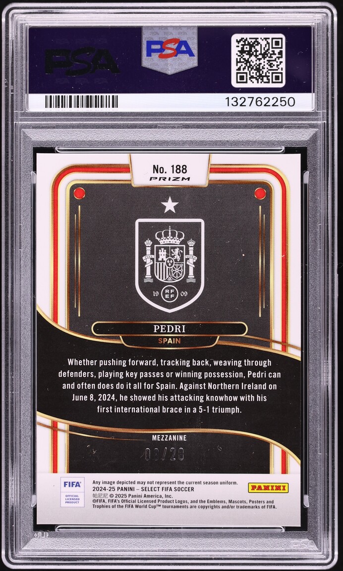 2024 Select Mezzanine FIFA Jade Dragon Scale Pedri /20 #188 PSA 9 MINT