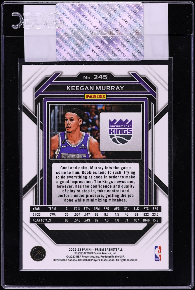 2022 Panini Prizm Keegan Murray ROOKIE #245 CGC AUTH