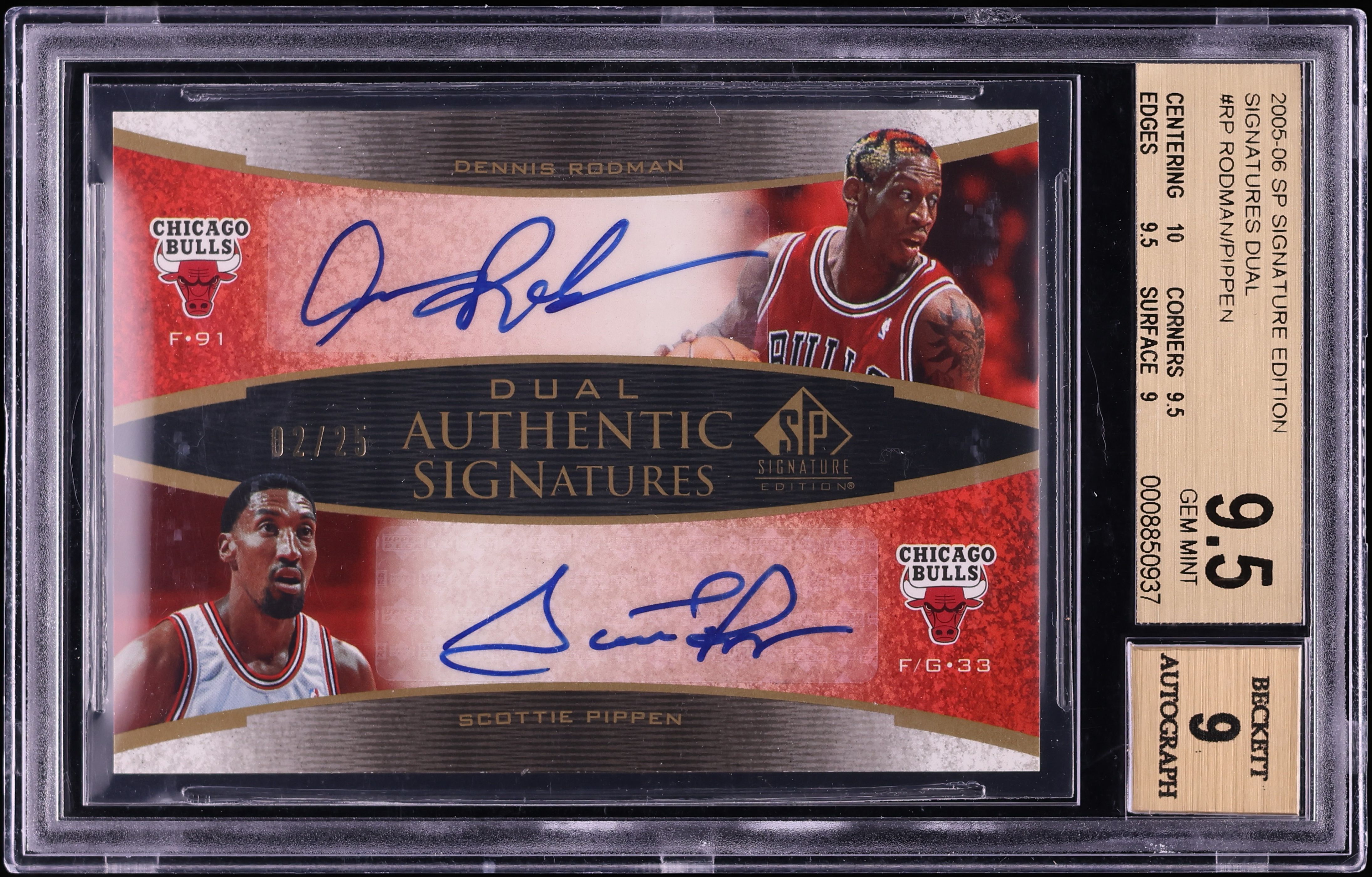2005 SP Signature Edition Dennis Rodman Scottie Pippen AUTO /25