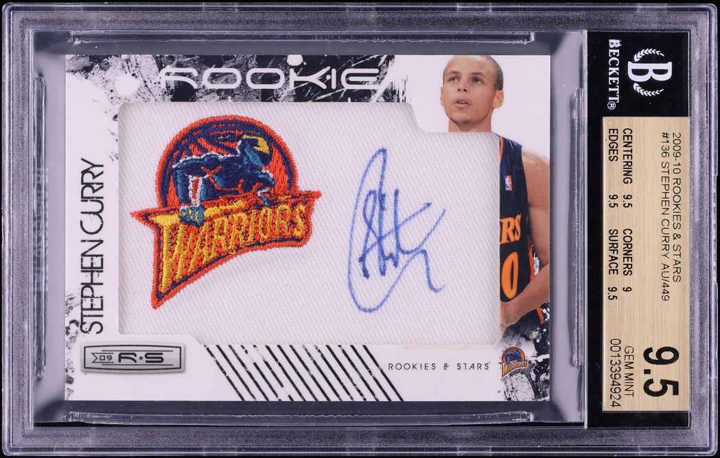 2009 Panini Rookies & Stars Stephen Curry ROOKIE PATCH AUTO /449 #136 BGS 9.5 GEM MINT