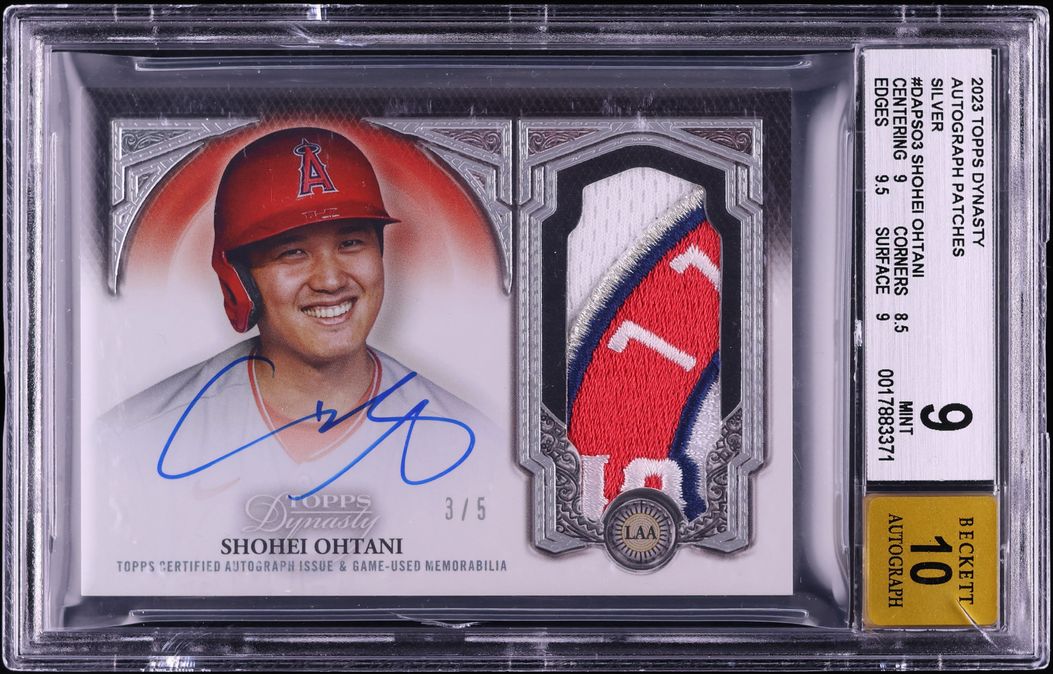 2023 Topps Dynasty Silver Shohei Ohtani PATCH AUTO /5 #DAPSO3 BGS 9 MINT
