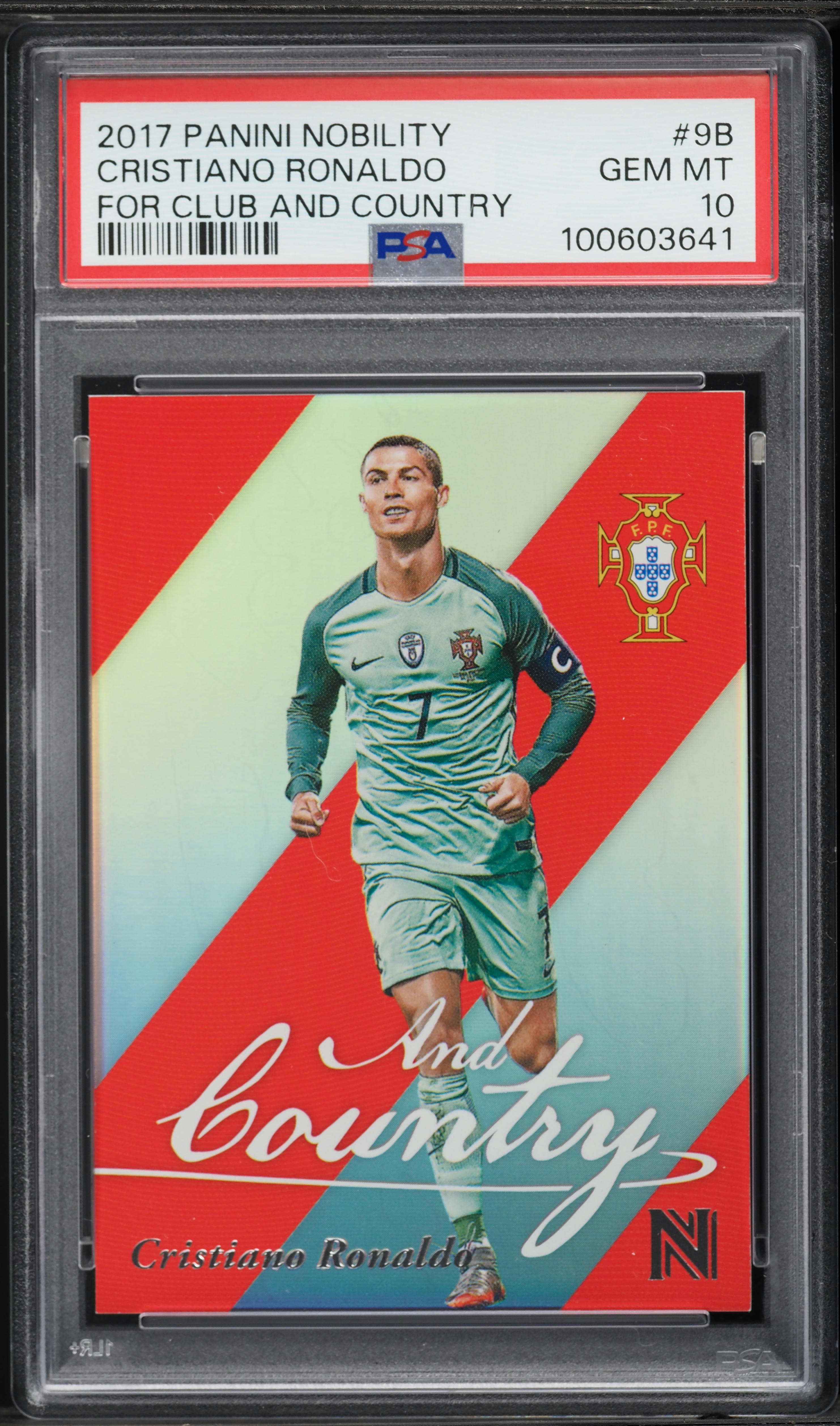 2017 Panini Nobility For Club And Country Cristiano Ronaldo #9B