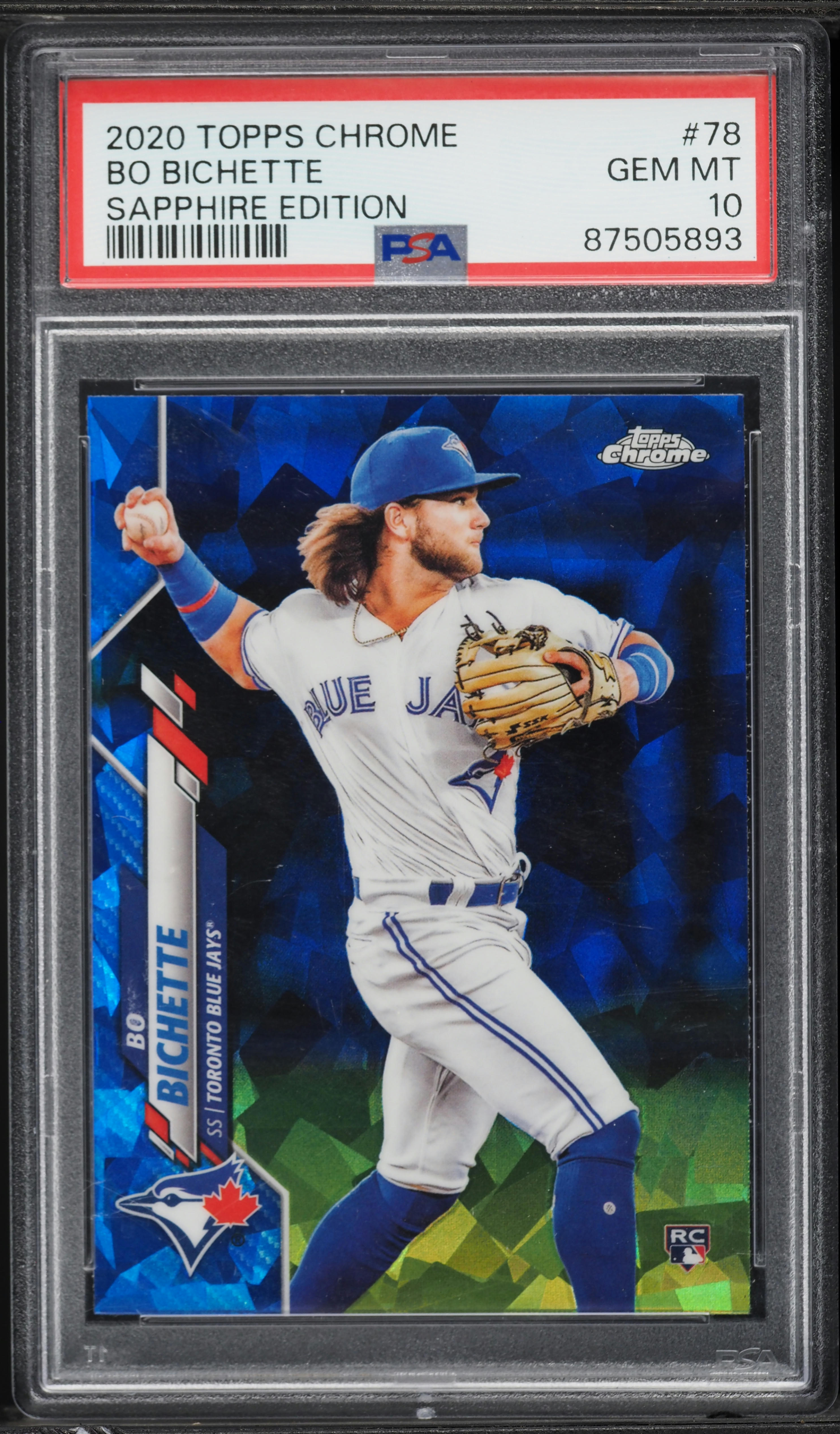 2020 Topps Chrome Sapphire Edition Bo Bichette ROOKIE #78 PSA 10 