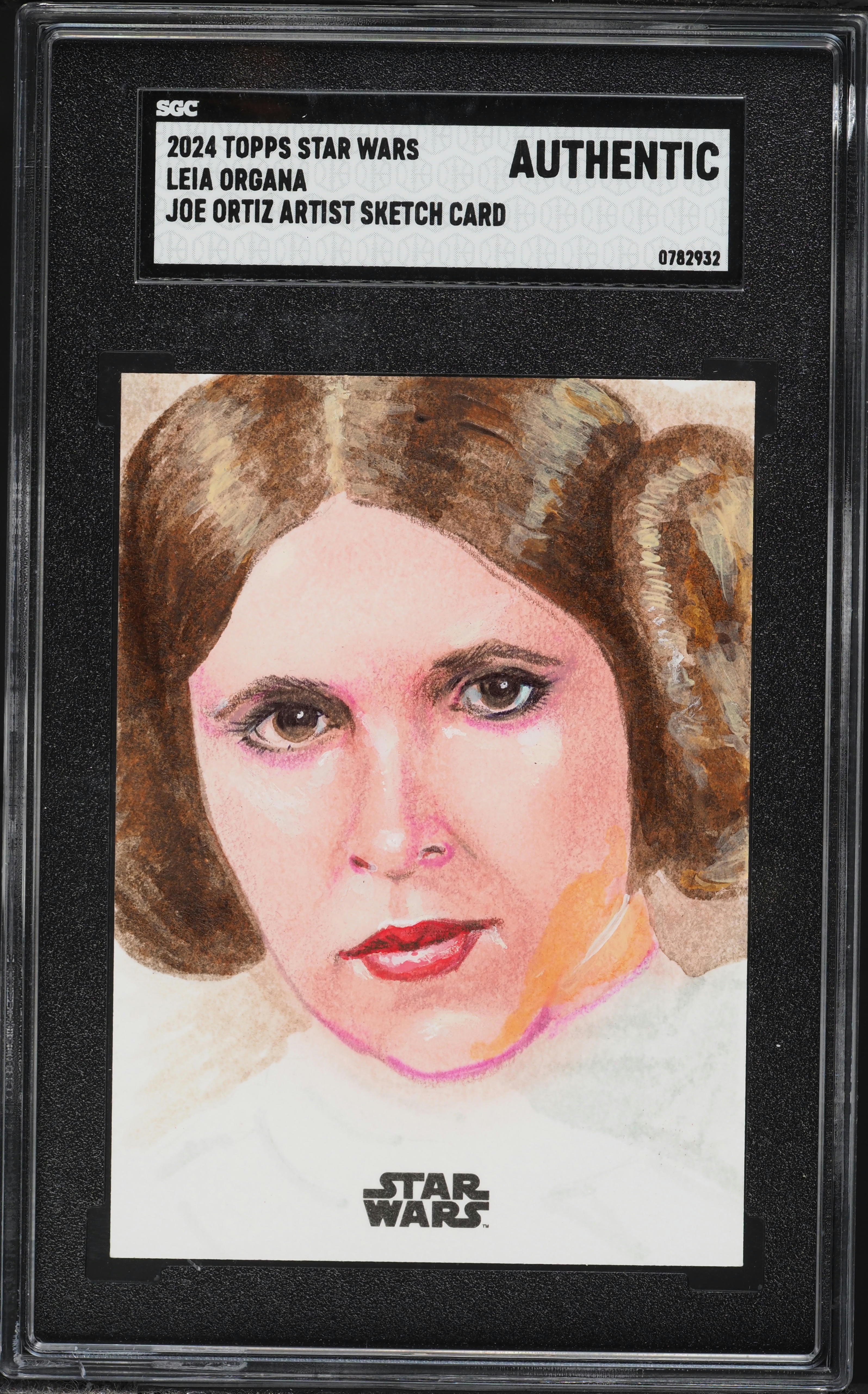 2024 Topps Star Wars Artist Sketch Card Joe Ortiz Leia Organa 1/1