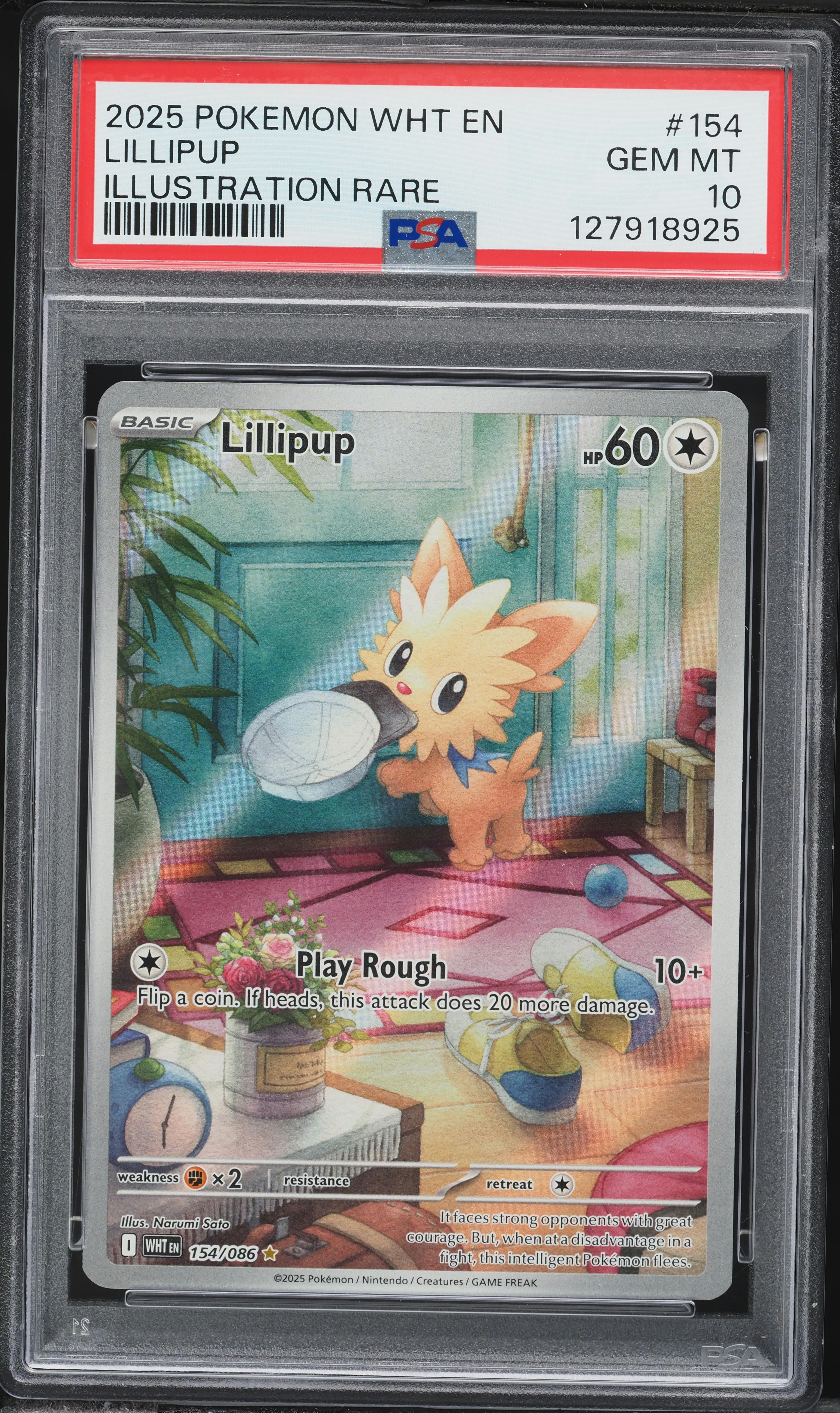 2025 Pokemon Scarlet & Violet White Flare IR Lillipup #154 PSA 10 GEM MINT 2025 Pokemon Scarlet & Violet White Flare IR Lillipup #154 PSA 10 GEM MINT