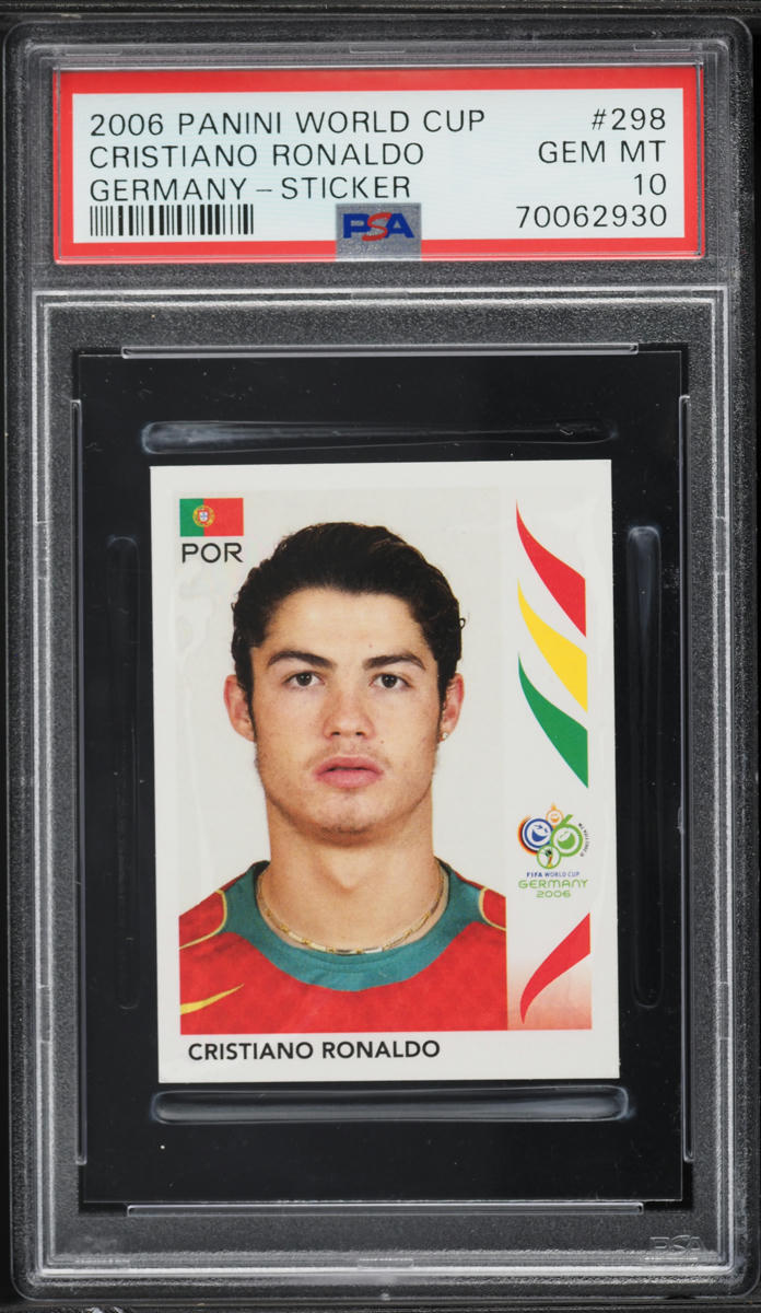 2006 Panini World Cup Germany Sticker Cristiano Ronaldo #298 PSA 10 GEM MINT