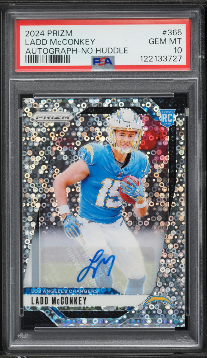 2024 Panini Prizm No Huddle Ladd McConkey ROOKIE AUTO #365 PSA 10 GEM MINT