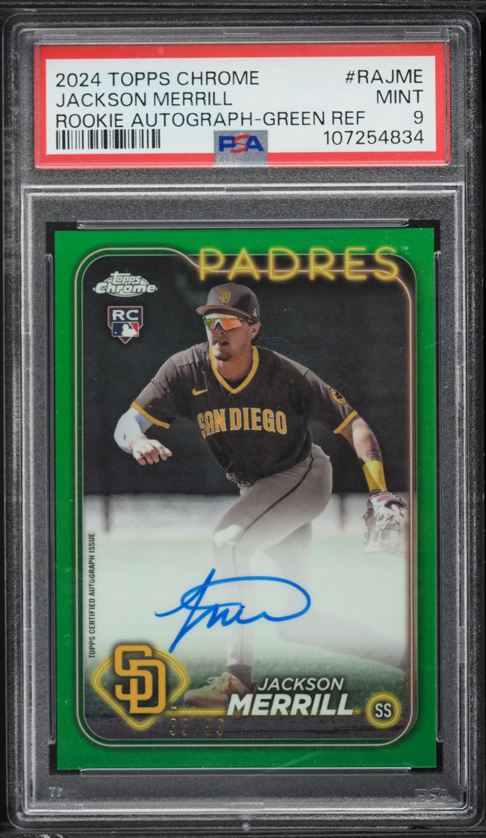 2024 Topps Chrome Green Refractor Jackson Merrill ROOKIE AUTO /99
