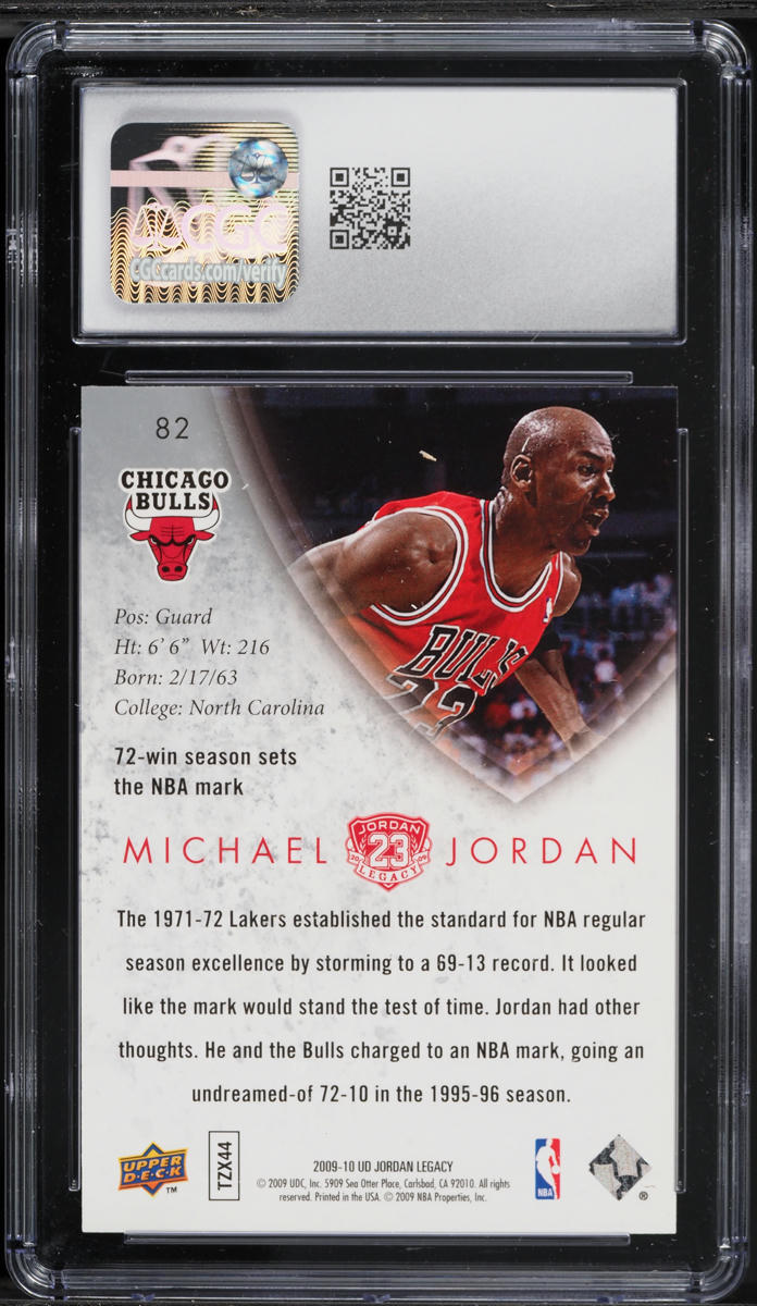 2009 Upper Deck Jordan Legacy Hall Of Fame Michael Jordan #82 CGC 9 MINT