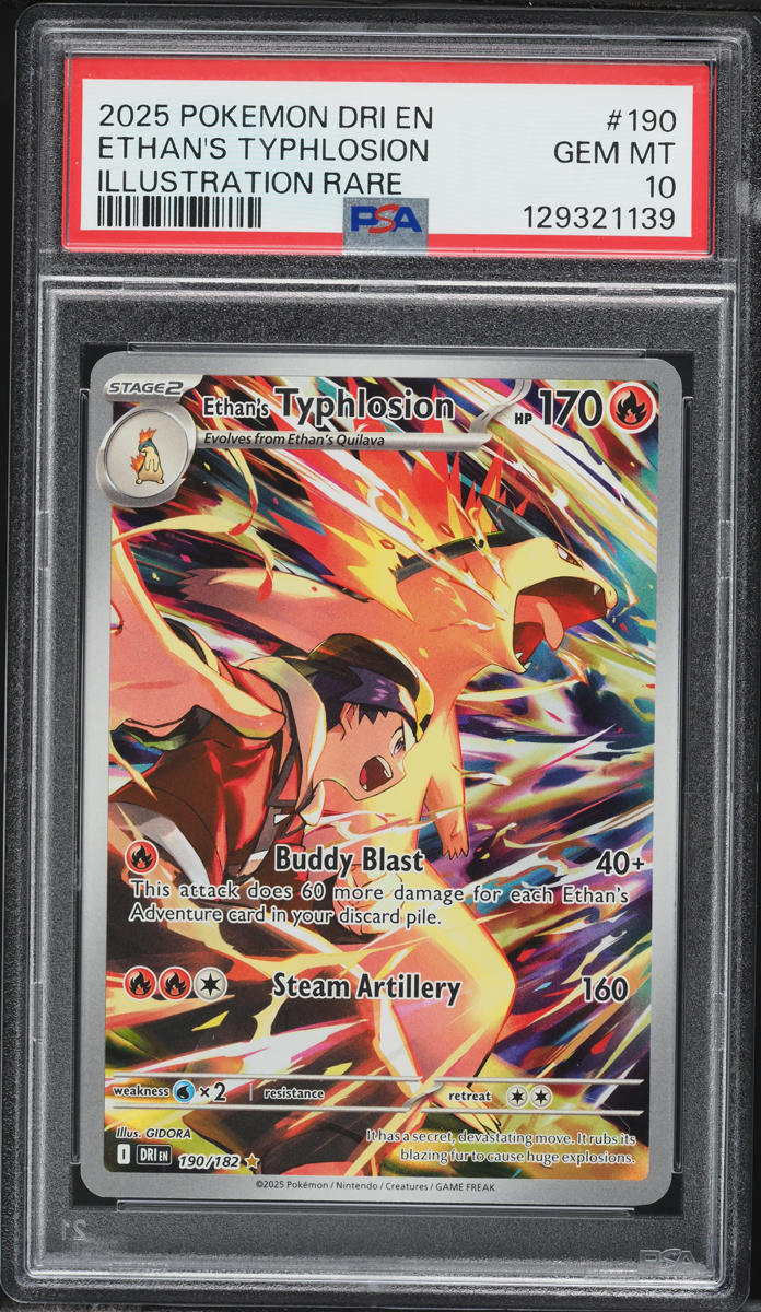 2025 Pokemon Scarlet & Violet Destined Rivals IR Ethan's Typhlosion #190 PSA 10 GEM MINT
