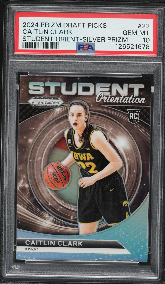 2024 Panini Prizm Draft Picks Student Orientation Silver Caitlin Clark ROOKIE #22 PSA 10 GEM