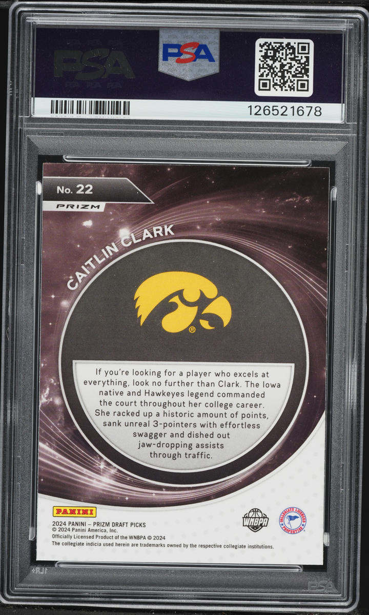 2024 Panini Prizm Draft Picks Student Orientation Silver Caitlin Clark ROOKIE #22 PSA 10 GEM