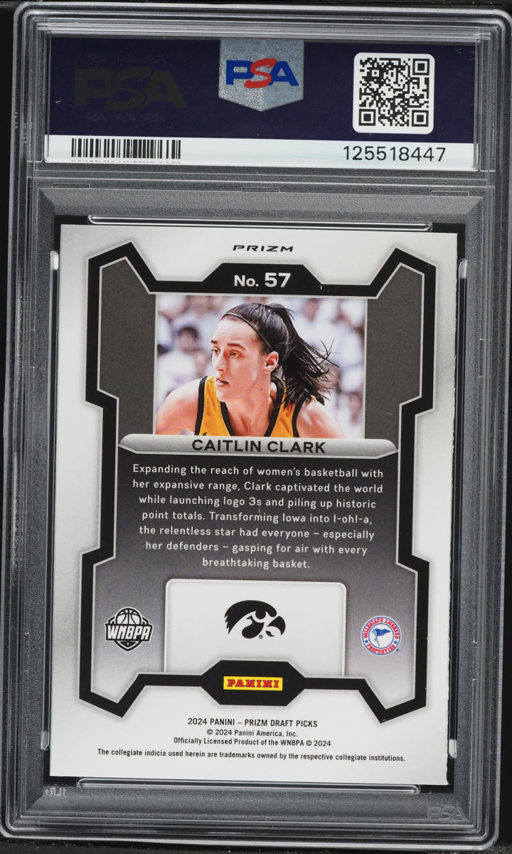 2024 Panini Prizm Draft Picks Silver Caitlin Clark ROOKIE #57 PSA 10 GEM MINT