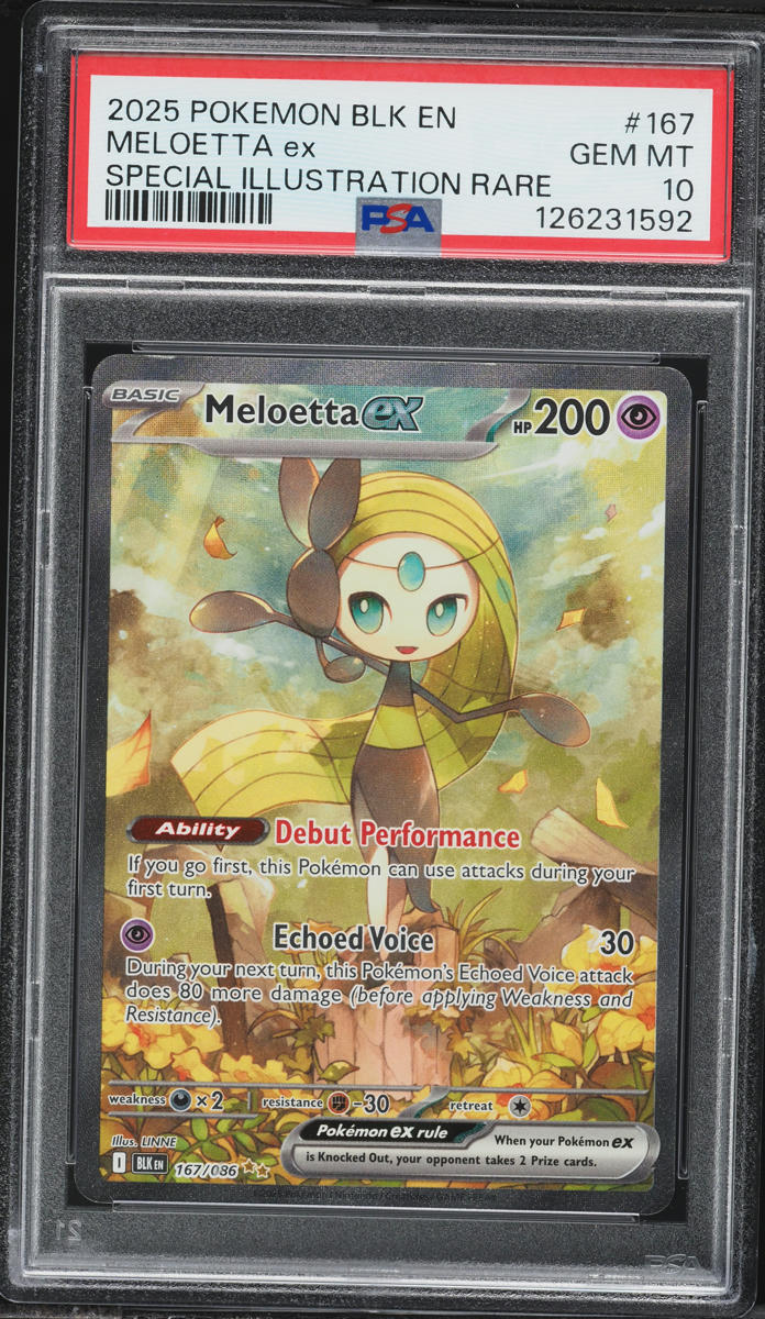 2025 Pokemon Scarlet & Violet Black Bolt SIR Meloetta ex #167 PSA 10 GEM MINT