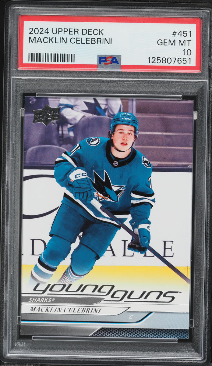 2024 Upper Deck Young Guns Macklin Celebrini ROOKIE #451 PSA 10 GEM MINT