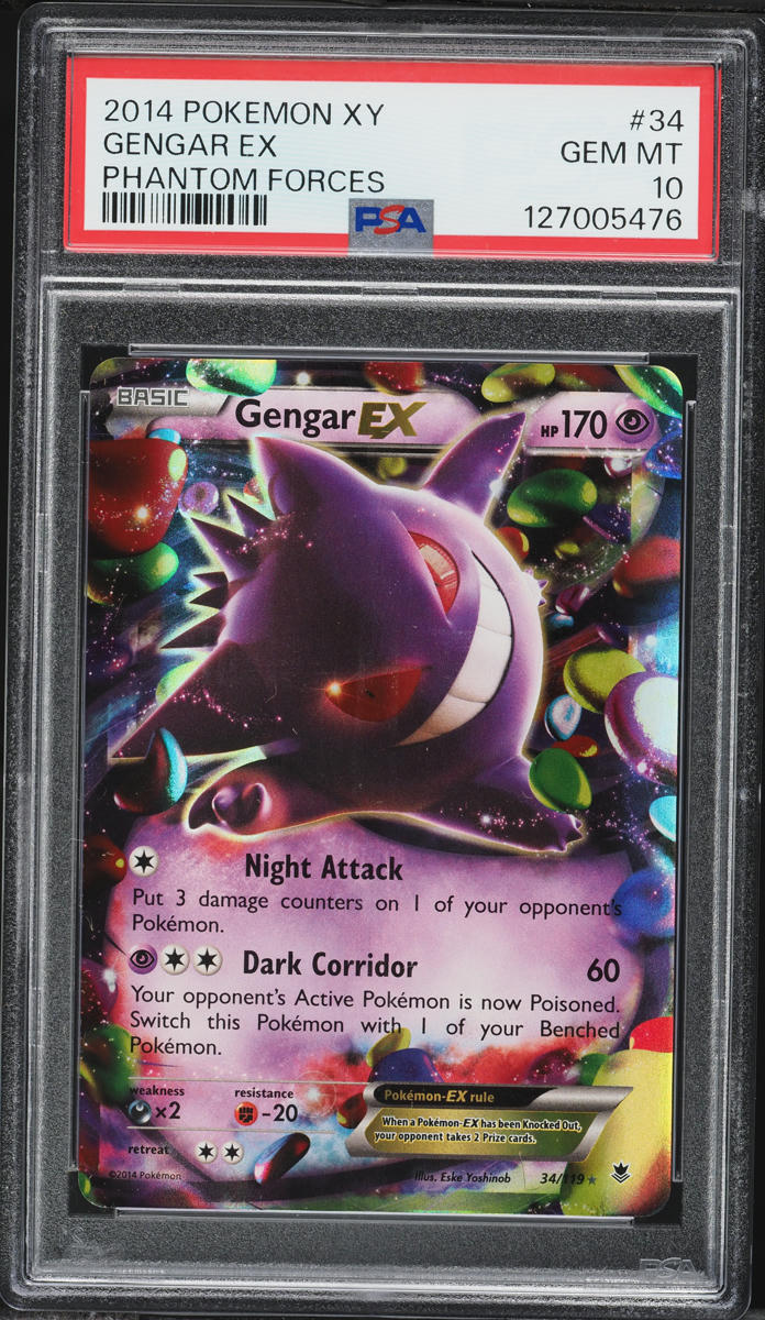 2014 Pokemon XY Phantom Forces Gengar EX #34 PSA 10 GEM MINT