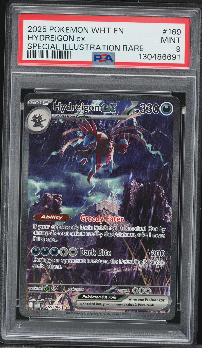2025 Pokemon Scarlet & Violet White Flare SIR Hydreigon ex #169 PSA 9 MINT