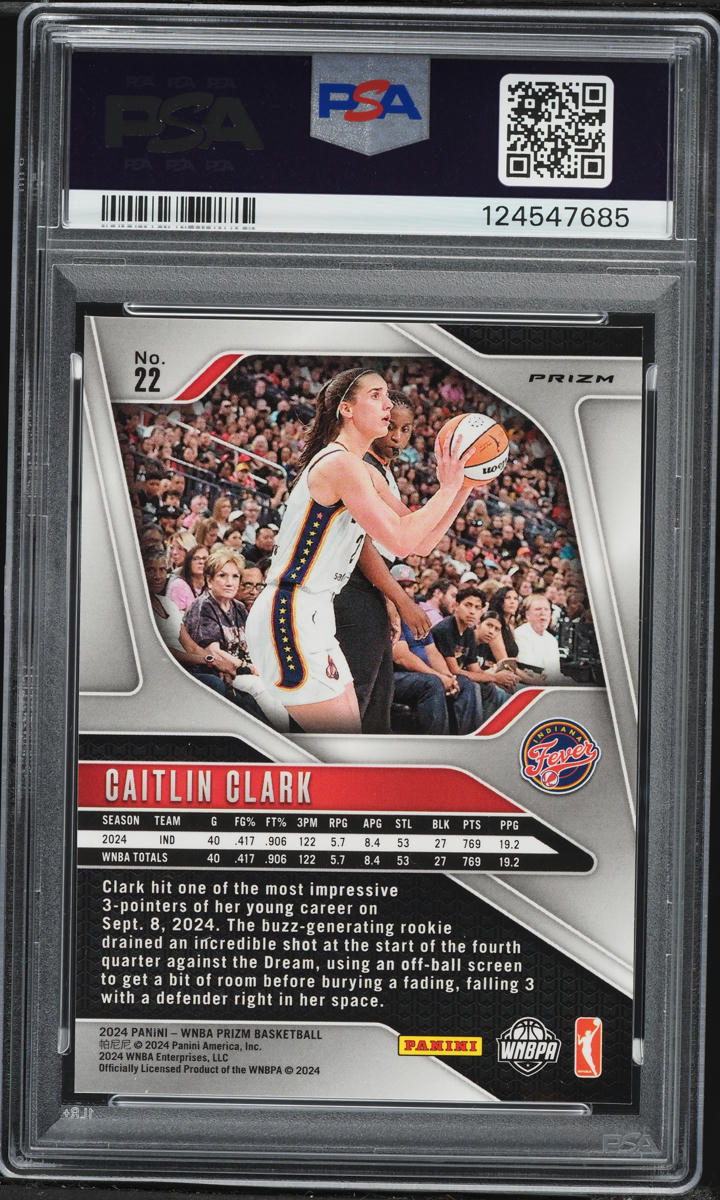 2024 Panini Prizm WNBA Blue Velocity Caitlin Clark ROOKIE #22 PSA 10 GEM MINT