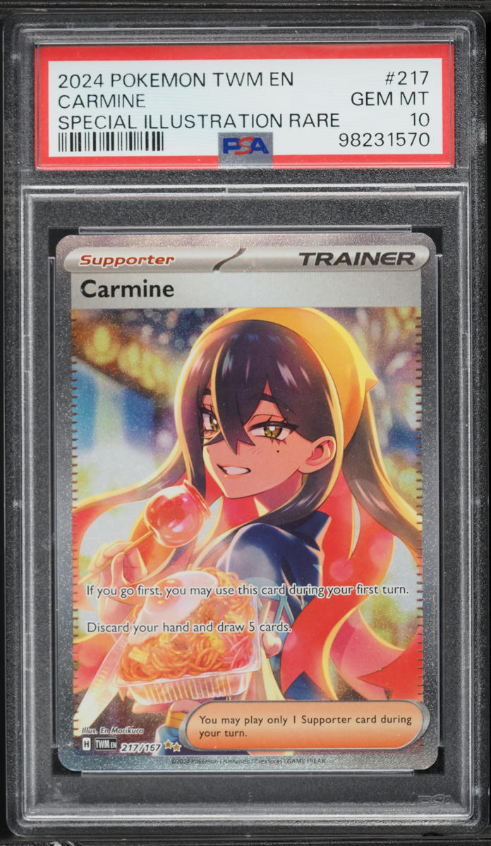 2024 Pokemon Scarlet & Violet Twilight Masquerade SIR Carmine #217 PSA 10 GEM MINT