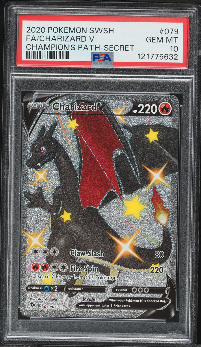 2020 Pokemon Sword & Shield Champion's Path Full Art Shiny Charizard V #79 PSA 10 GEM MINT