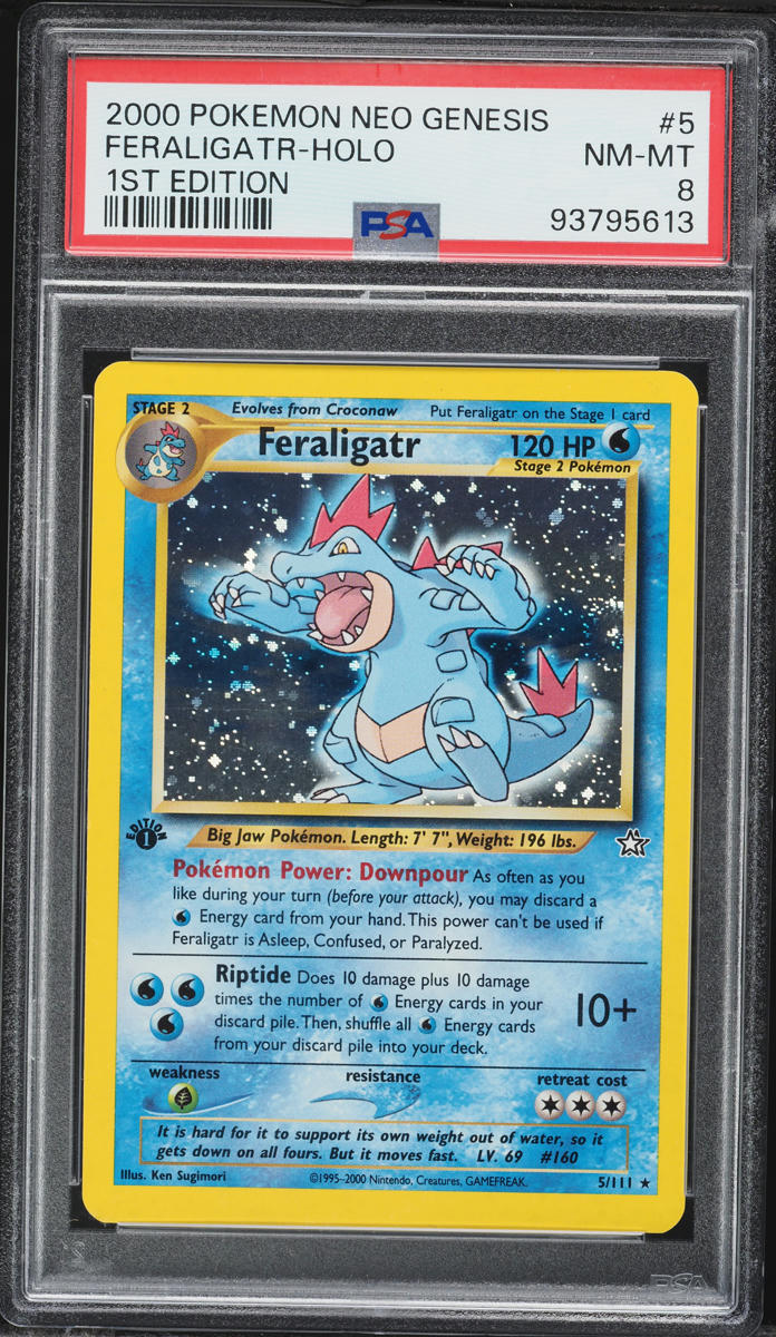 2000 Pokemon Neo Genesis 1st Edition Holo Feraligatr #5 PSA 8 NM-MT