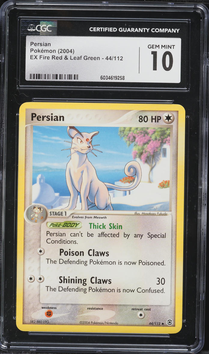 2004 Pokemon EX Fire Red & Leaf Green Persian #44 CGC 10 GEM MINT