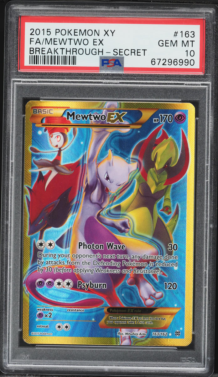 2015 Pokemon XY Breakthrough Full Art Mewtwo EX #163 PSA 10 GEM MINT