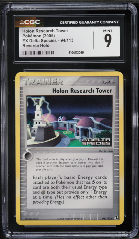 2005 Pokemon EX Delta Species Reverse Holo Holon Research Tower #94 CGC 9 MINT