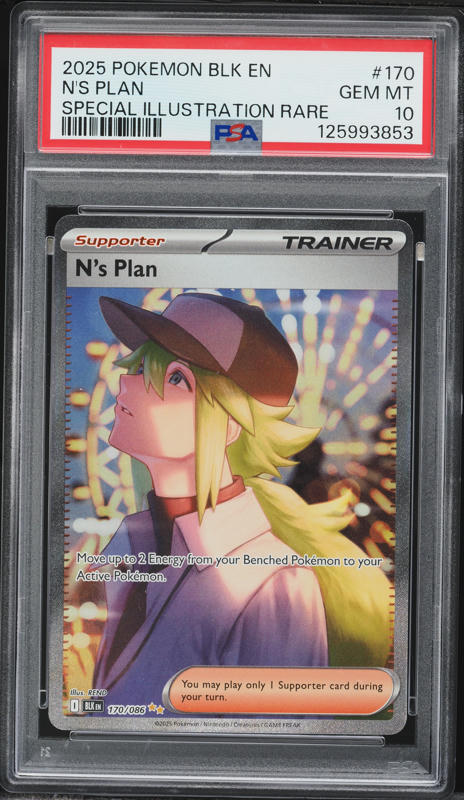 2025 Pokemon Scarlet & Violet Black Bolt SIR N'S Plan #170 PSA 10 GEM MINT