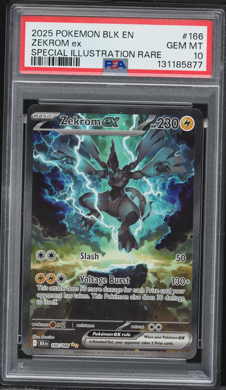 ポケモンカード ゼクロムex SAR PSA10 GEM MT 2025 2025 Pokemon Scarlet & Violet Black Bolt SIR Zekrom ex #166 PSA 10