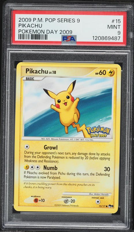 2009 Pokemon POP Series 9 Day '09 Pikachu #15 PSA 9 MINT