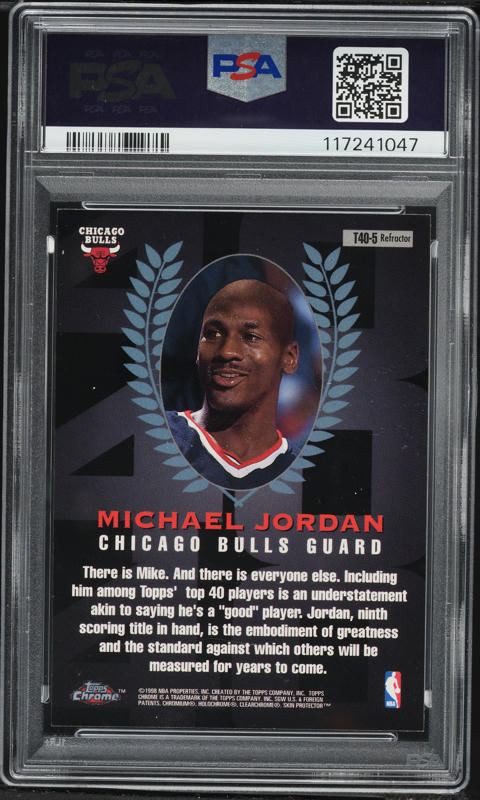 1997 Topps Chrome 40 Refractor Michael Jordan #T40-5 PSA 8 NM-MT