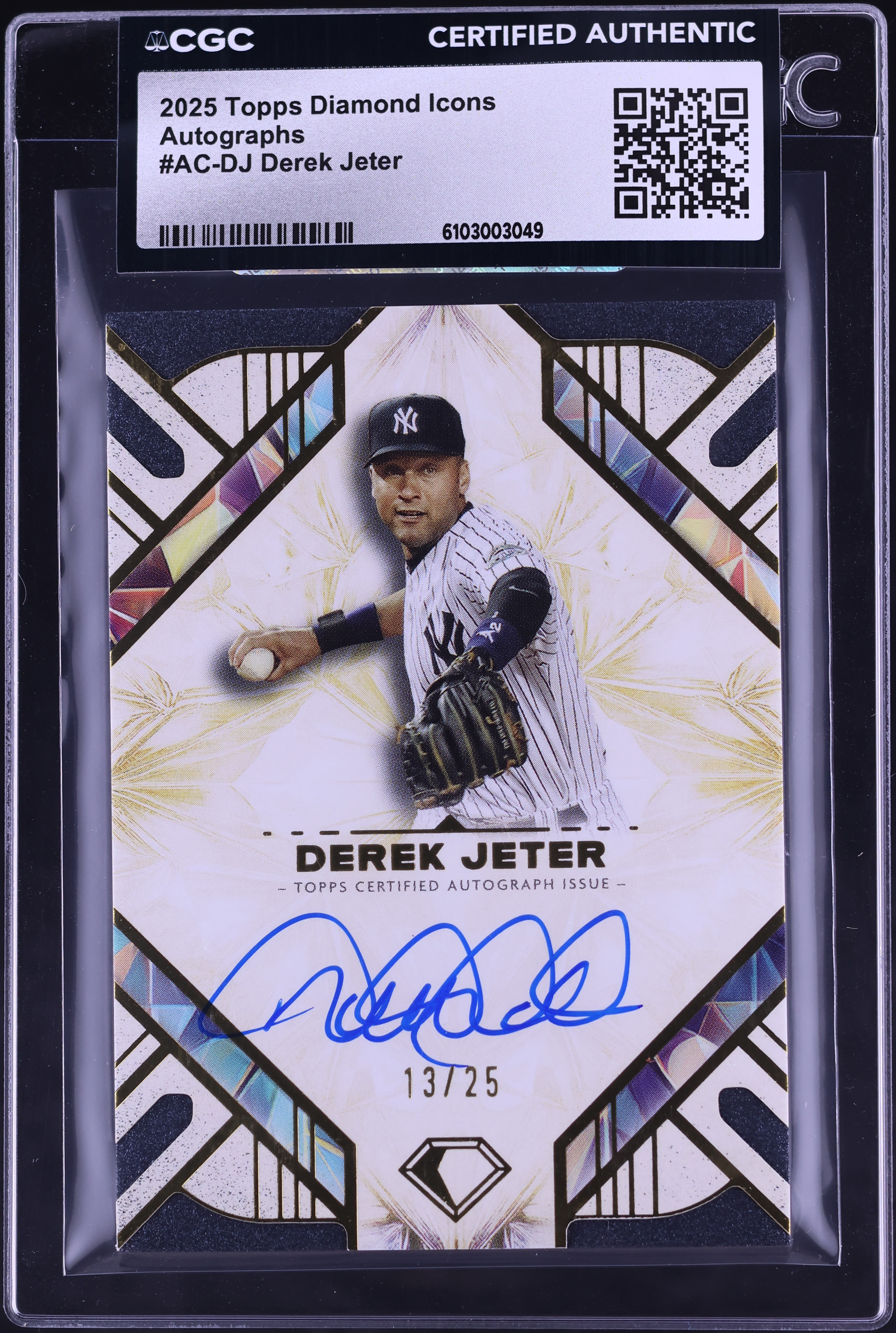 2025 Topps Diamond Icons Derek Jeter AUTO /25 #AC-DJ CGC AUTH on