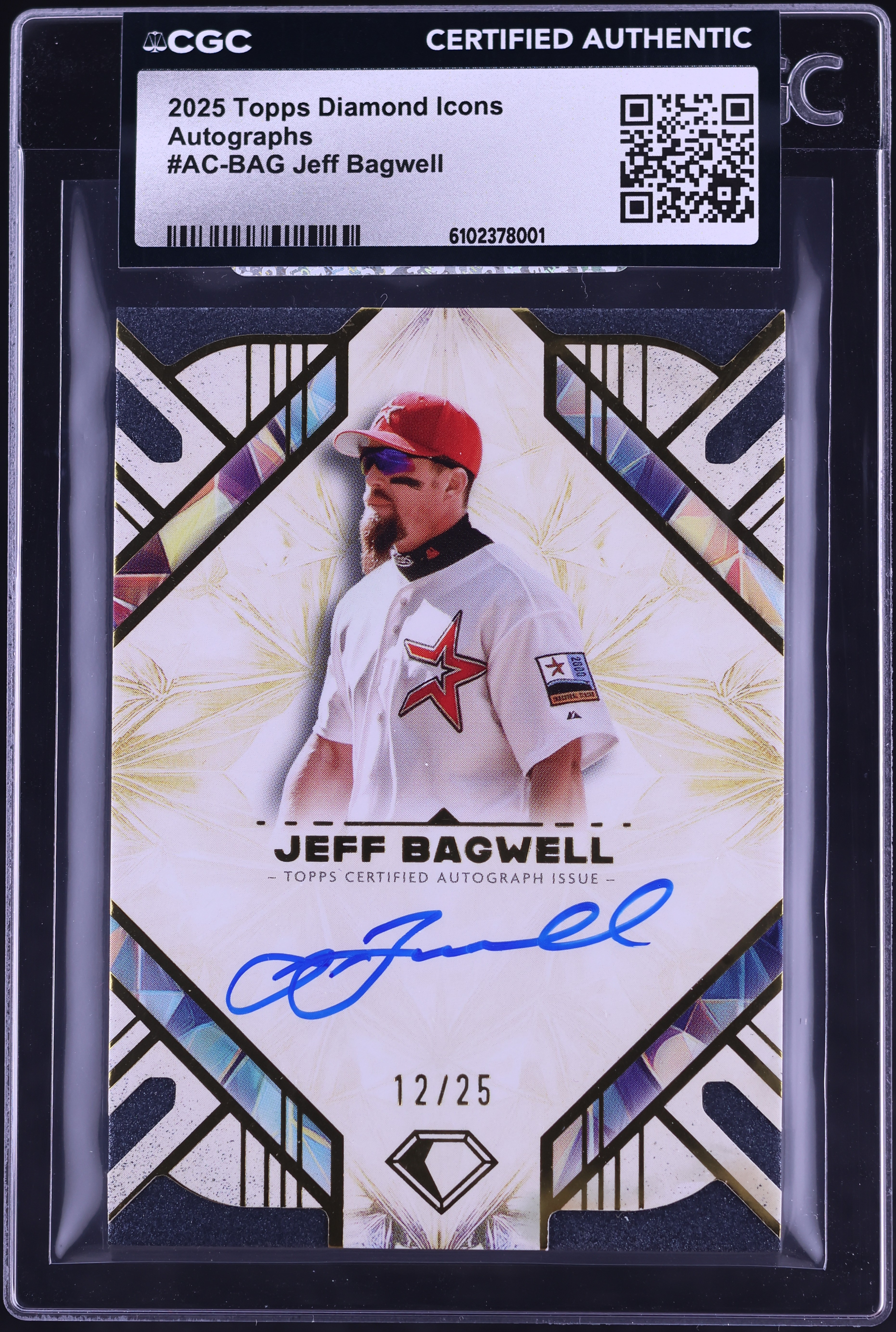 2025 Topps Diamond Icons Jeff Bagwell AUTO /25 #AC-BAG CGC AUTH on 