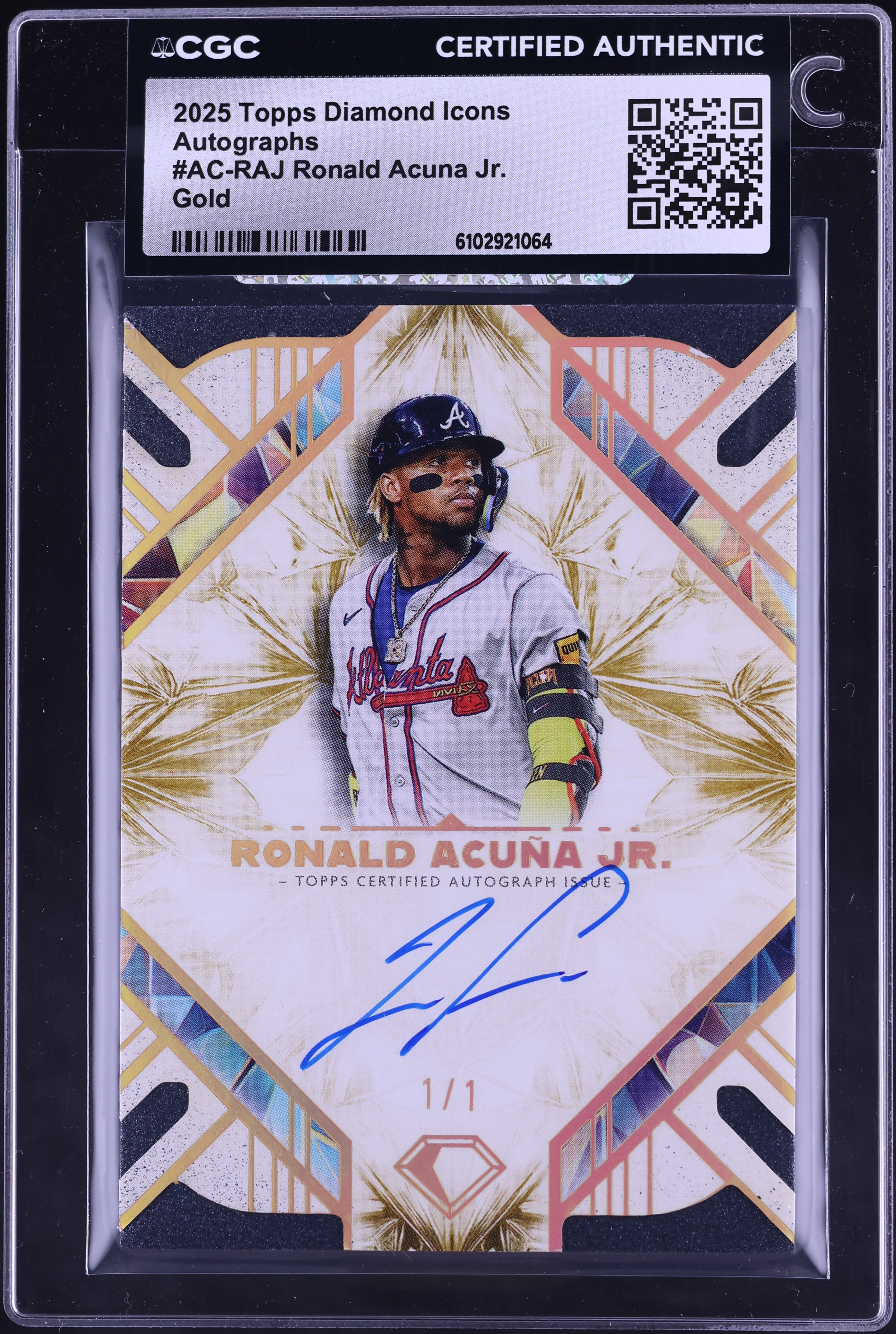 2025 Topps Diamond Icons Gold Ronald Acuna Jr. AUTO 1/1 #AC-RAJ