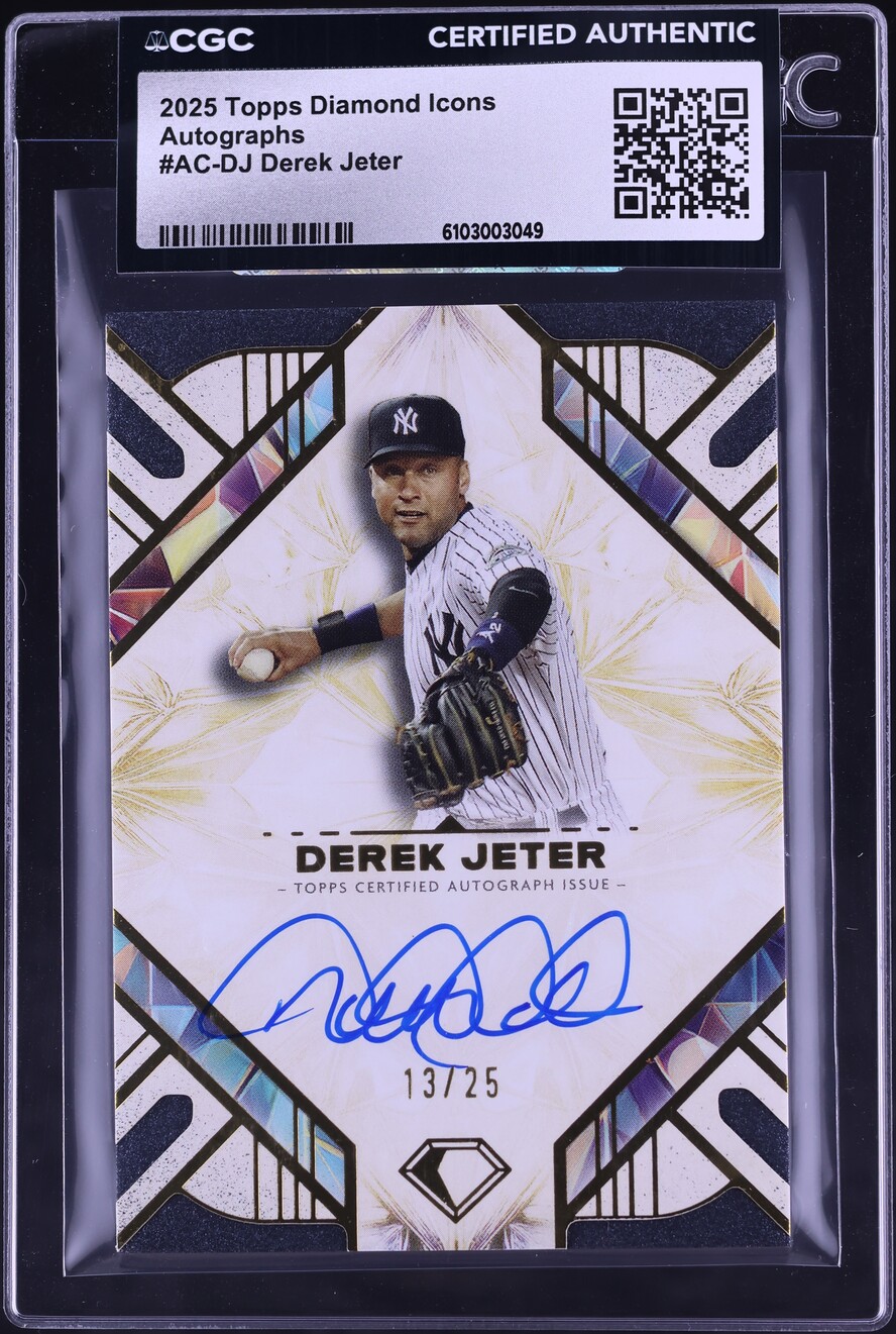 Topps UPDATESERIES Derek jeter25シリ 2025 Topps Diamond Icons Derek Jeter AUTO /25 #AC-DJ CGC AUTH on
