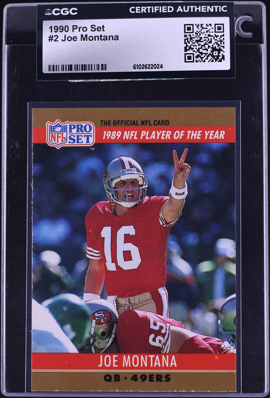 1990 Pro Set Football Joe Montana #2 CGC AUTH