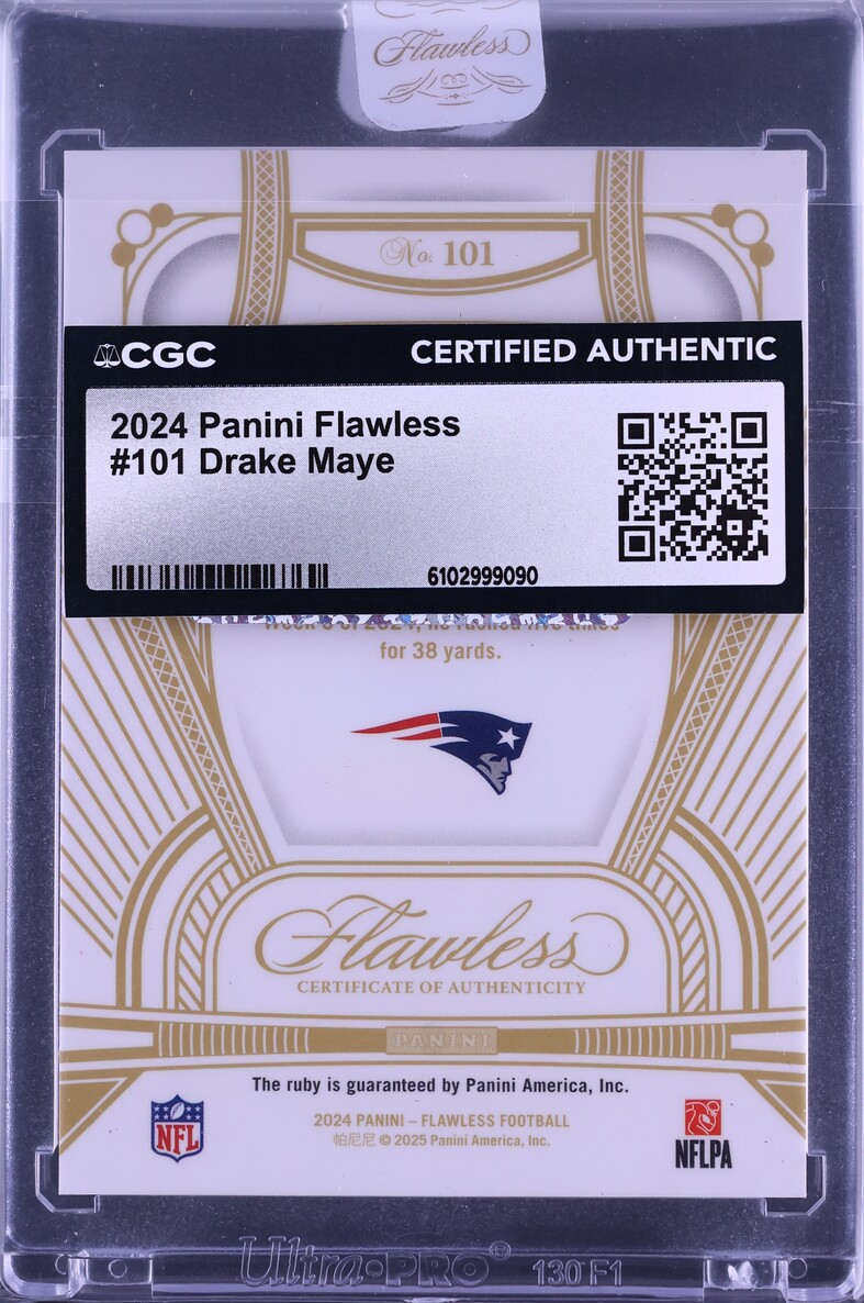 2024 Panini Flawless Drake Maye ROOKIE /20 #101 CGC AUTH