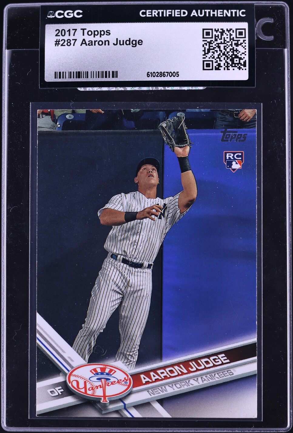 2017 Topps Aaron Judge ROOKIE #287 CGC AUTH