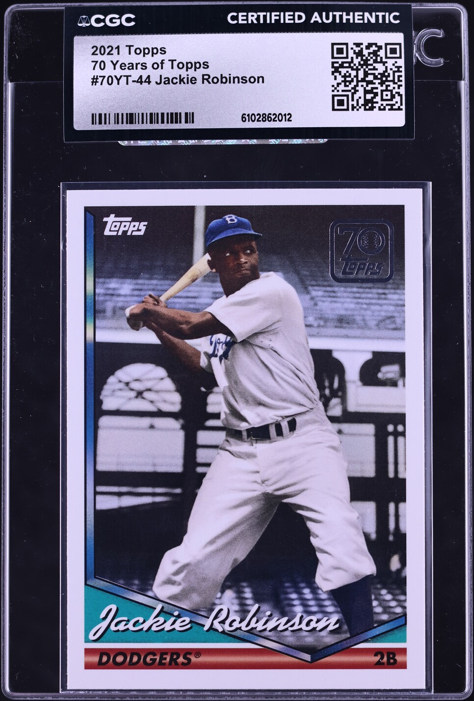 2021 Topps 70 Years Jackie Robinson #70YT-44 CGC AUTH