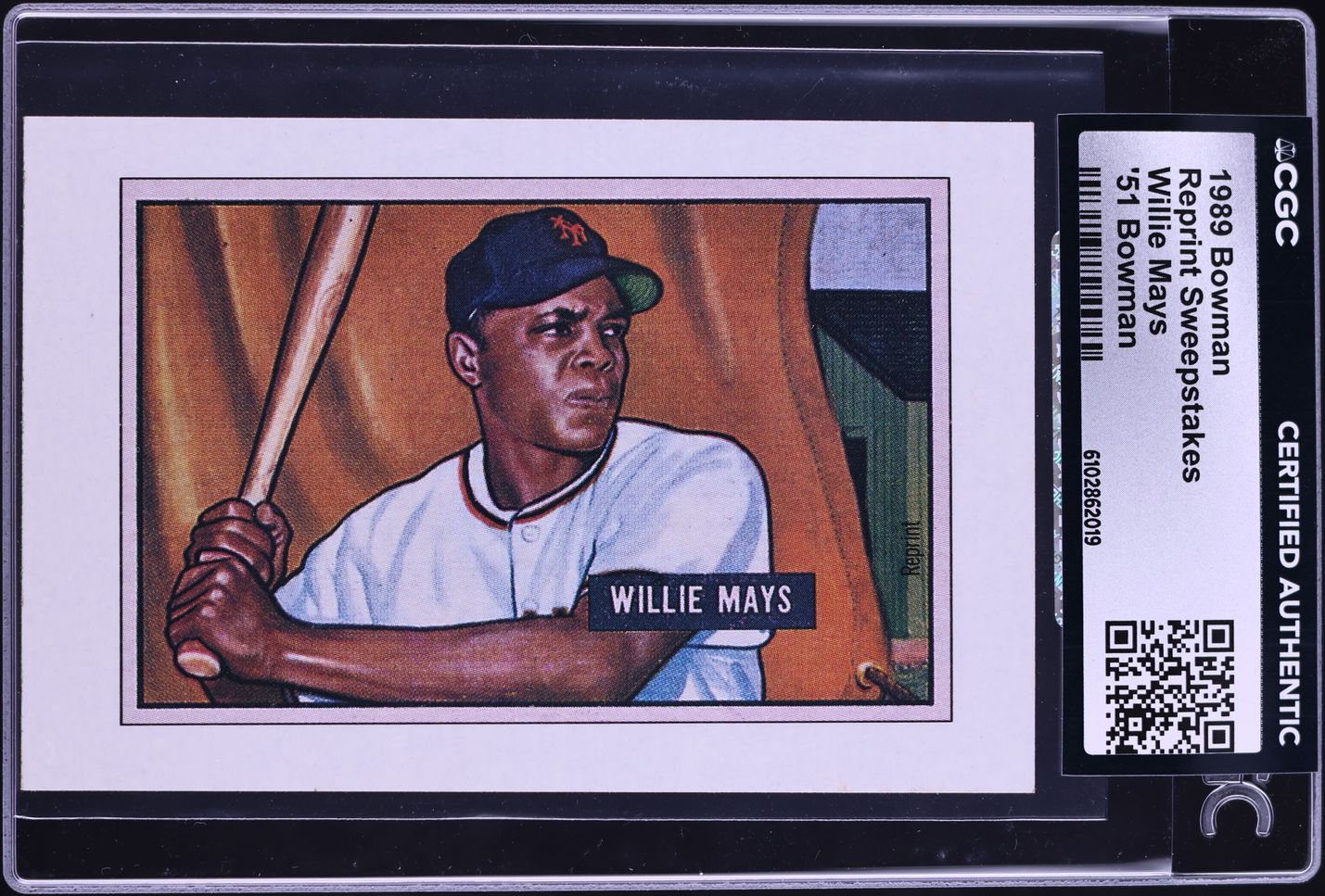 1989 Bowman Reprint Sweepstakes '51 Willie Mays CGC AUTH