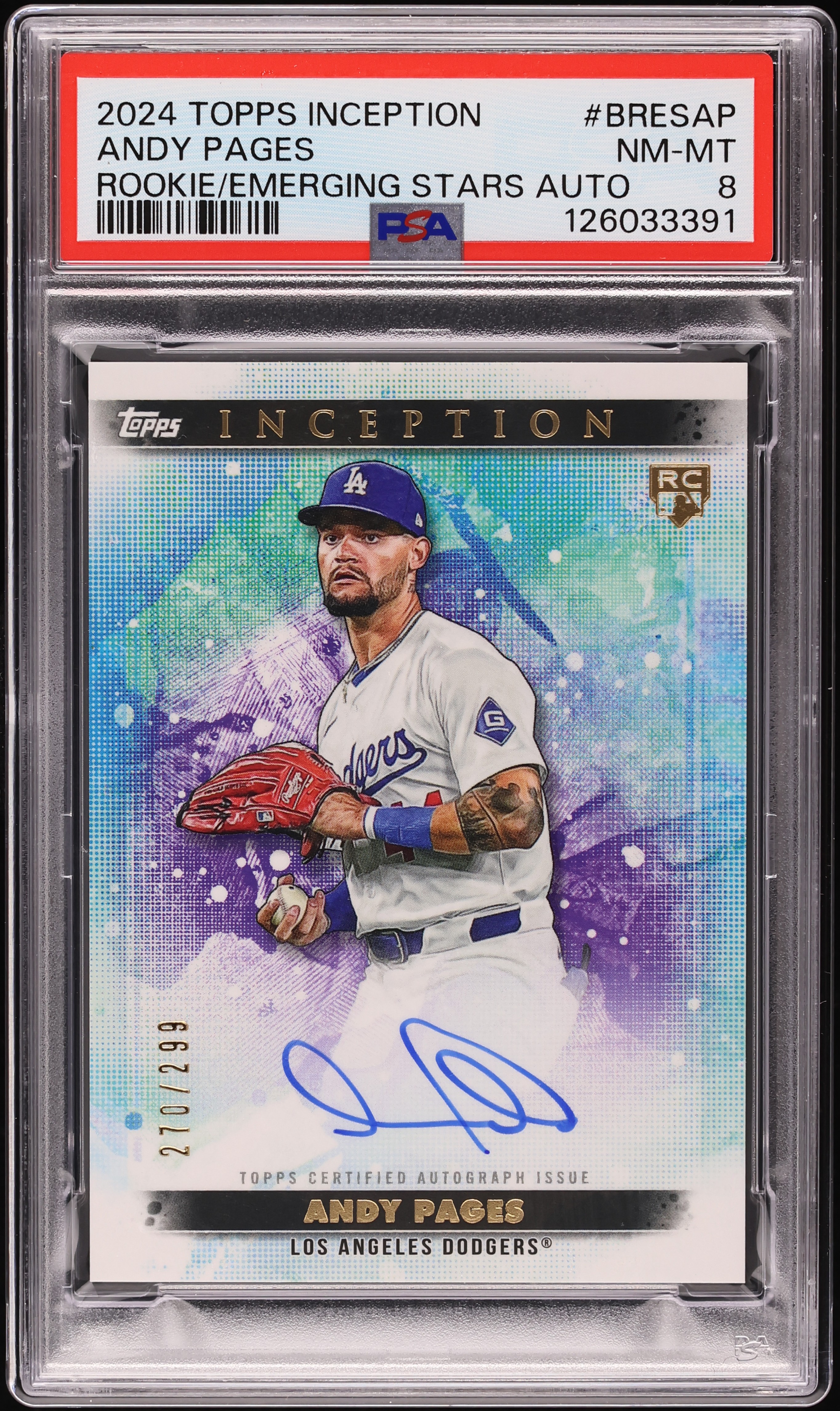 Andy 0 Prizm Emerging Inception Series Andy Pages 2024 Prizm 直筆 