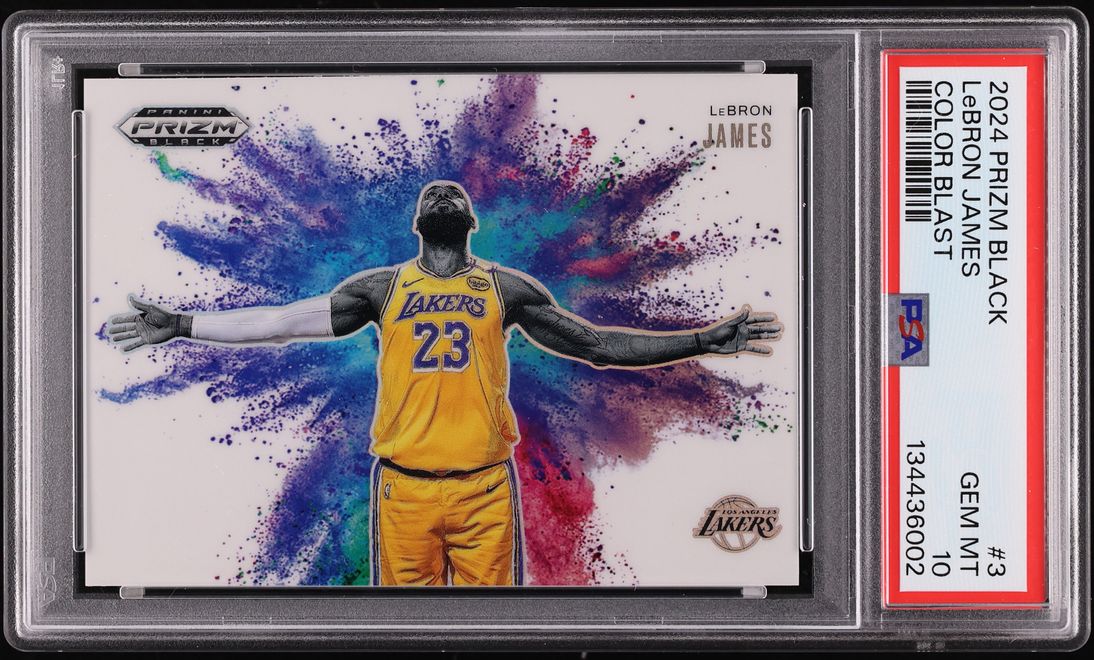 2024 Panini Prizm Black Color Blast LeBron James #3 PSA 10 GEM