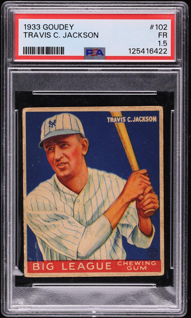 1933 Goudey Travis C Jackson #102 PSA 1.5 FR